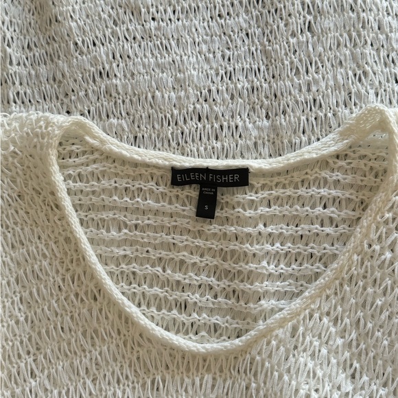 EILEEN FISHER Bateau-neck Top Cap-sleeve Sweater In White Size S Classic Casual - Picture 13 of 16
